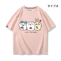 人気キャラ プリント トップス ゆったりとした生活 ユニセックス 半袖Ｔシャツ
