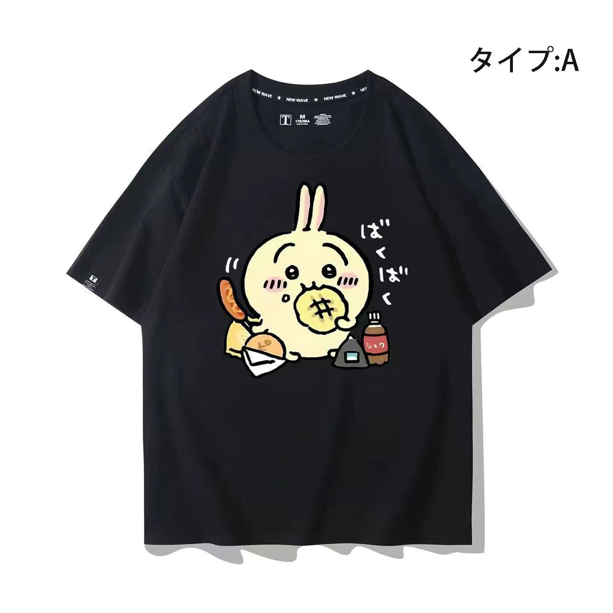 人気キャラ プリント トップス もぐもぐ戦士 ユニセックス 半袖Ｔシャツ