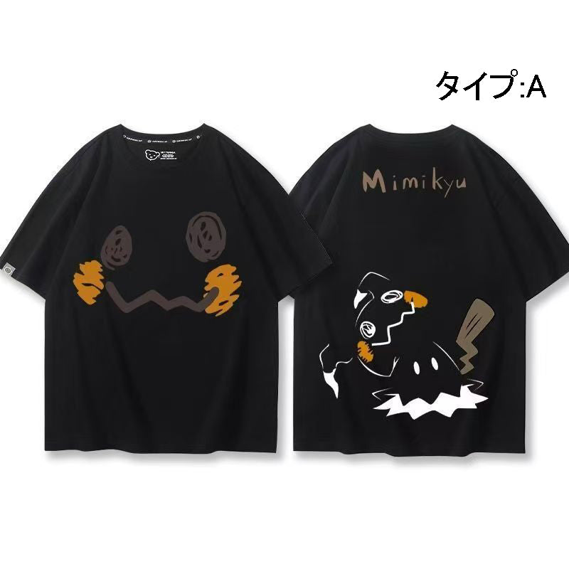 人気キャラ プリント トップス ミッキュ ユニセックス 半袖Ｔシャツ
