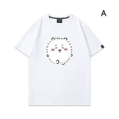 人気キャラ プリント トップス 毛が逆立った表情 ユニセックス 半袖Ｔシャツ