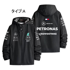 スポーツ＆カルチャー プリント カッコいい F1 メンズ 防風 防寒 レーシングジャケット