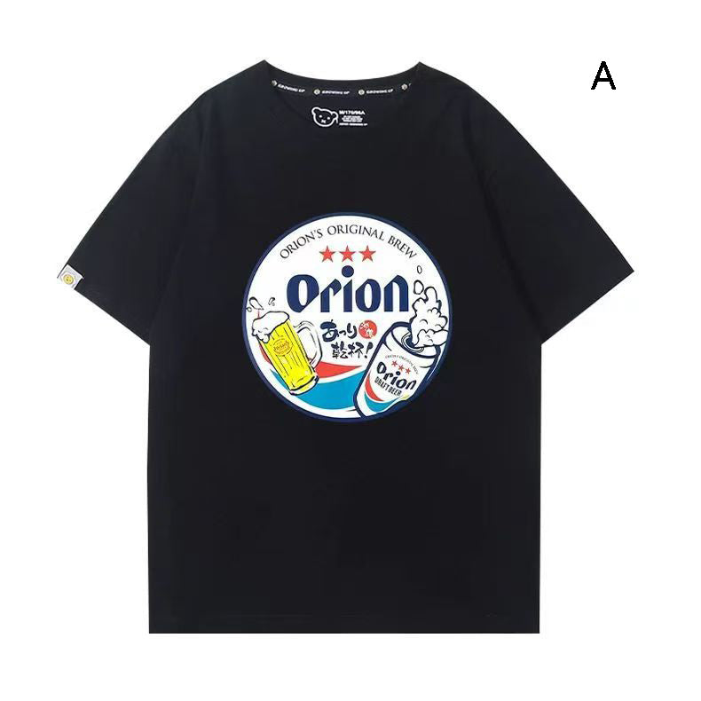 スポーツ＆カルチャー プリント トップス ビール大好き ユニセックス 半袖Ｔシャツ