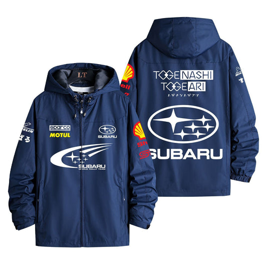 スポーツ＆カルチャー プリント カッコいい STI レーシング メンズ 防風 防寒 レーシングジャケット