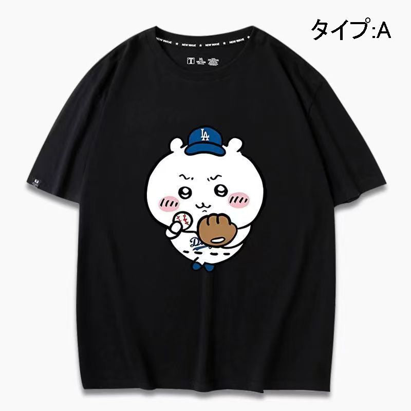 人気キャラ プリント トップス 野球 ユニセックス 半袖Ｔシャツ