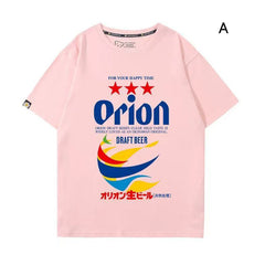 スポーツ＆カルチャー プリント トップス 生ビール ユニセックス 半袖Ｔシャツ