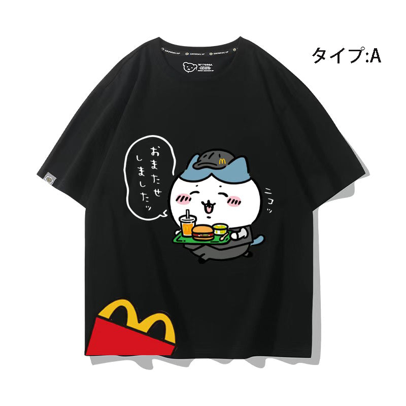人気キャラ プリント トップス 勤め人 ユニセックス 半袖Ｔシャツ
