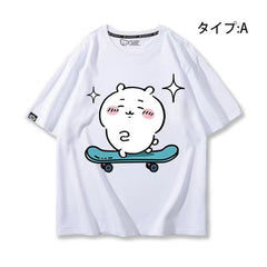 人気キャラ プリント トップス キックボード ユニセックス 半袖Ｔシャツ