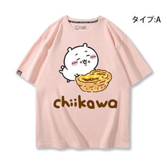 人気キャラ プリント トップス 美味しいエッグタルト ユニセックス 半袖Ｔシャツ
