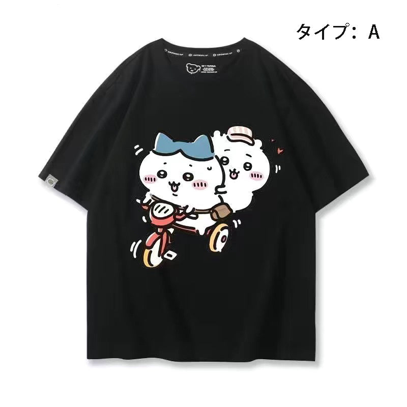 人気キャラ プリント トップス 楽しい時間 ユニセックス 半袖Ｔシャツ