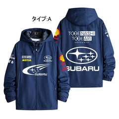 スポーツ＆カルチャー プリント カッコいい STI レーシング メンズ 防風 防寒 レーシングジャケット