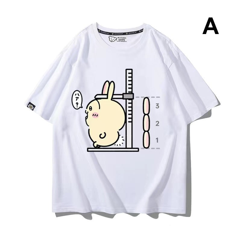 人気キャラ プリント トップス 身長を測る ‌ユニセックス 半袖Ｔシャツ