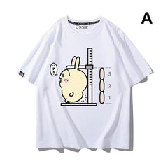 人気キャラ プリント トップス 身長を測る ‌ユニセックス 半袖Ｔシャツ