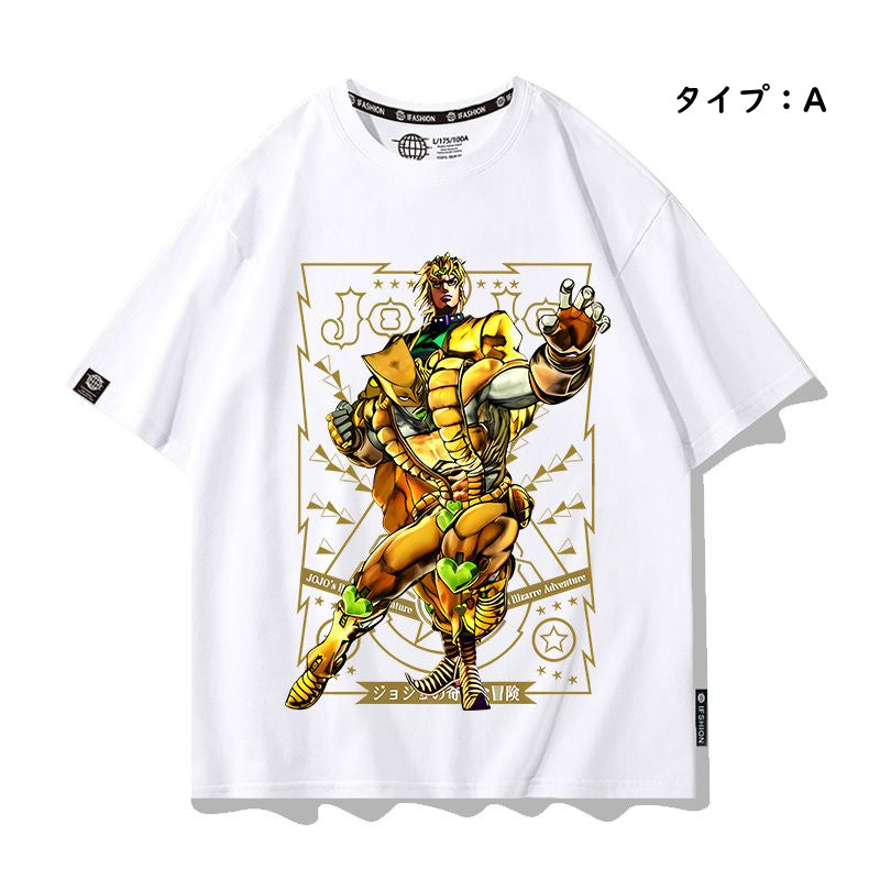 人気キャラ プリント トップス バトル漫画風  ユニセックス 半袖 Ｔシャツ
