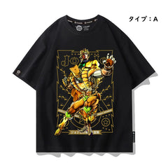 人気キャラ プリント トップス バトル漫画風  ユニセックス 半袖 Ｔシャツ