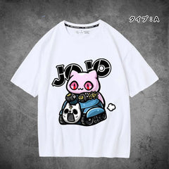 人気キャラ プリント トップス キラー・クイーン 可愛いキャット ユニセックス 半袖 Ｔシャツ