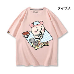 人気キャラ プリント トップス 野外食事会 ユニセックス 半袖Ｔシャツ