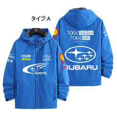 スポーツ＆カルチャー プリント カッコいい STI レーシング メンズ 防風 防寒 レーシングジャケット