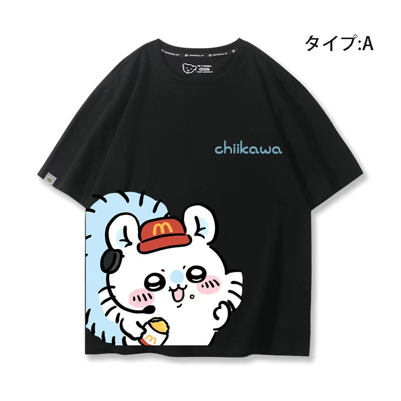人気キャラ プリント トップス  アルバイト ユニセックス 半袖Ｔシャツ