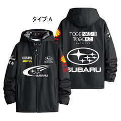 スポーツ＆カルチャー プリント カッコいい STI レーシング メンズ 防風 防寒 レーシングジャケット