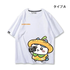 人気キャラ プリント トップス お出かけ ユニセックス 半袖Ｔシャツ
