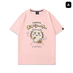 人気キャラ プリント トップス おいシーサー ユニセックス 半袖Ｔシャツ