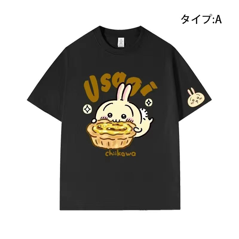 人気キャラ プリント トップス 食いしん坊 ユニセックス 半袖Ｔシャツ