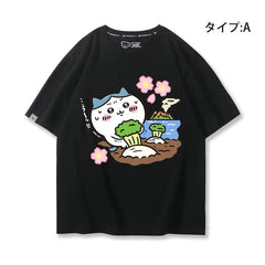 人気キャラ プリント トップス 大根を抜く ユニセックス 半袖Ｔシャツ