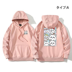 人気キャラ プリント トップス 気分屋 ユニセックス 長袖 パーカー