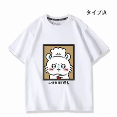 人気キャラ プリント トップス 初代と二代目料理長 ユニセックス 半袖Ｔシャツ