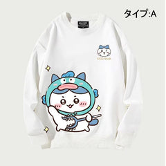 人気キャラ プリント トップス 楽しい毎日 ユニセックス 長袖 スウェット