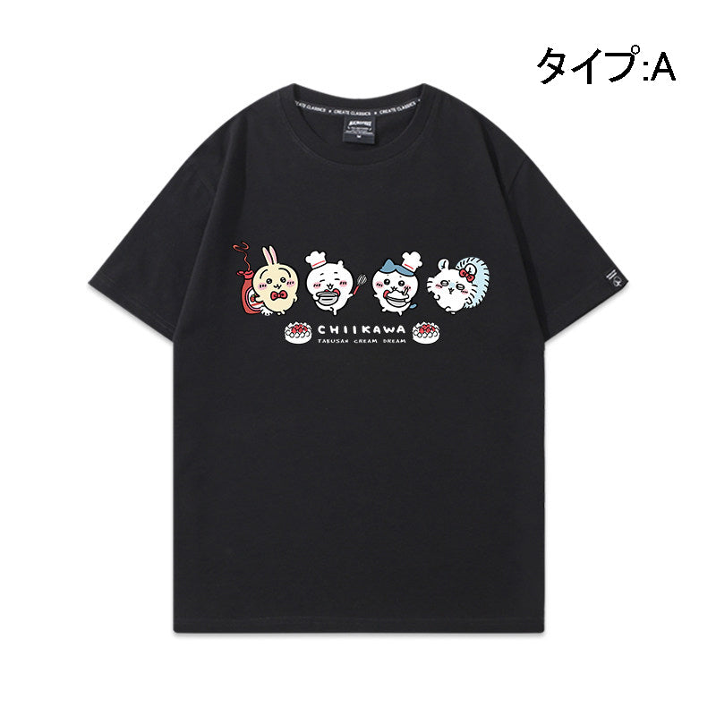 人気キャラ プリント トップス ぽっちゃり ユニセックス 半袖Ｔシャツ