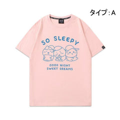 人気キャラ プリント トップス SO SLEEPY ユニセックス 半袖Ｔシャツ