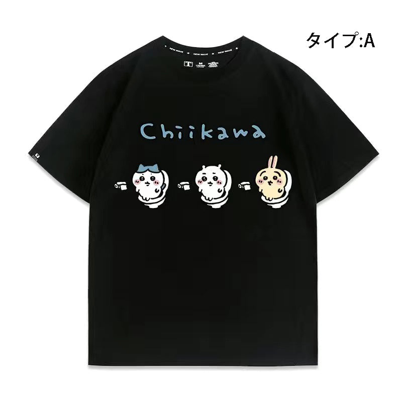 人気キャラ プリント トップス リラックス タイム ユニセックス 半袖Ｔシャツ