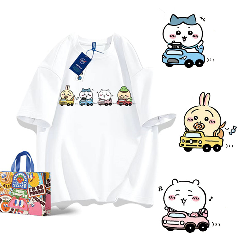 人気キャラ プリント トップス 新米運転手 ユニセックス 半袖Ｔシャツ