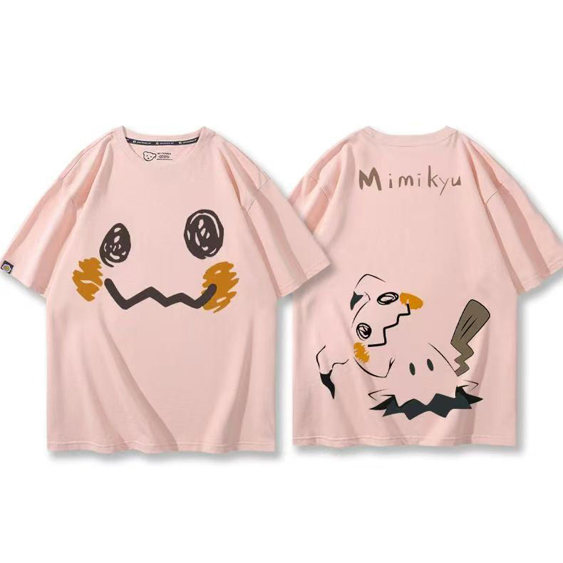 人気キャラ プリント トップス ミッキュ ユニセックス 半袖Ｔシャツ