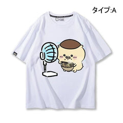 人気キャラ プリント トップス 扇風機 ユニセックス 半袖Ｔシャツ