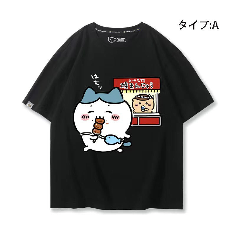 人気キャラ プリント トップス 焼きまんじゅう ユニセックス 半袖Ｔシャツ