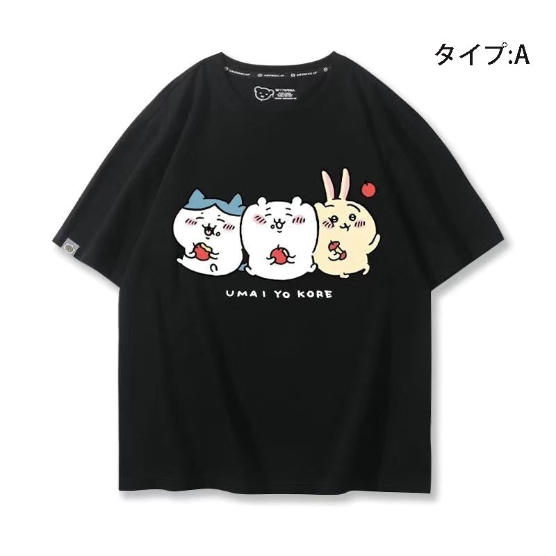 人気キャラ プリント トップス ゆったりとした生活 ユニセックス 半袖Ｔシャツ