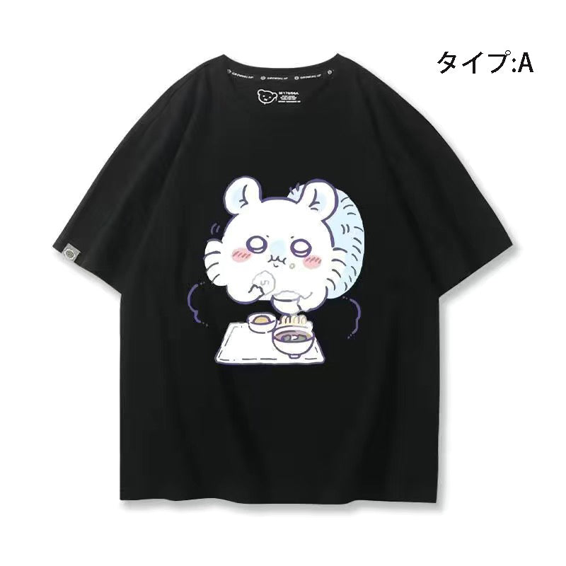 人気キャラ プリント トップス お昼の時間 ユニセックス 半袖Ｔシャツ
