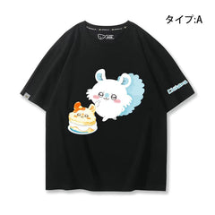 人気キャラ プリント トップス ケーキ ユニセックス 半袖Ｔシャツ