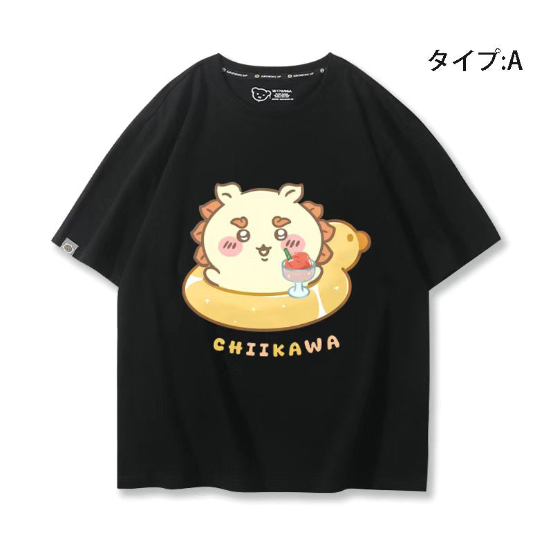 人気キャラ プリント トップス 浮き輪 ユニセックス 半袖Ｔシャツ