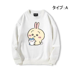 人気キャラ プリント トップス ぎゅっ ユニセックス 長袖 スウェット