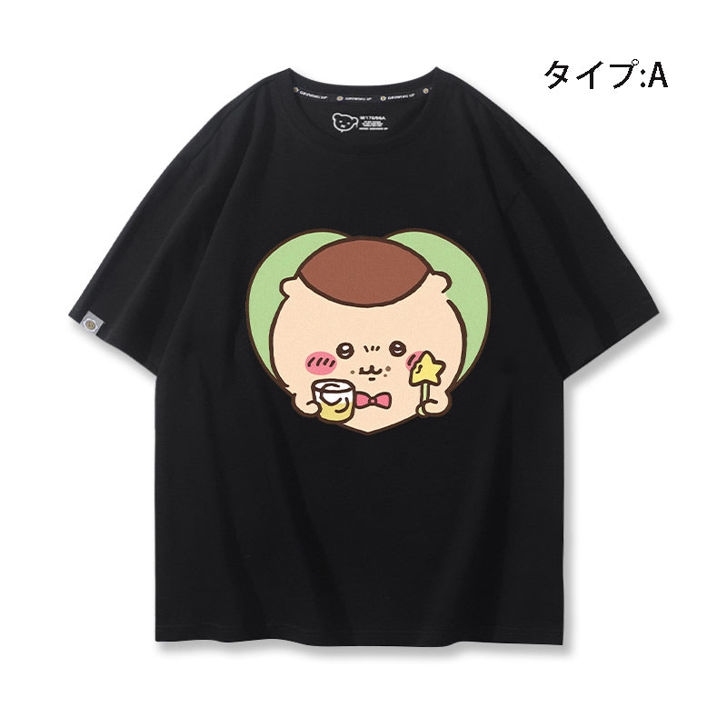 人気キャラ プリント トップス スナック ユニセックス 半袖Ｔシャツ