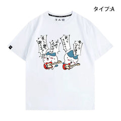 人気キャラ プリント トップス ギタリスト ユニセックス 半袖Ｔシャツ