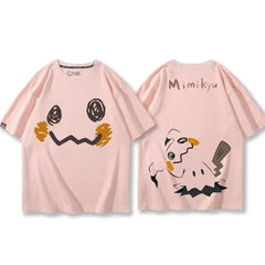 人気キャラ プリント トップス ミッキュ ユニセックス 半袖Ｔシャツ