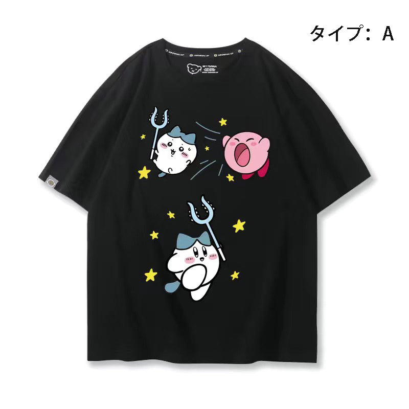 人気キャラ プリント トップス 遊ぶ ユニセックス 半袖Ｔシャツ