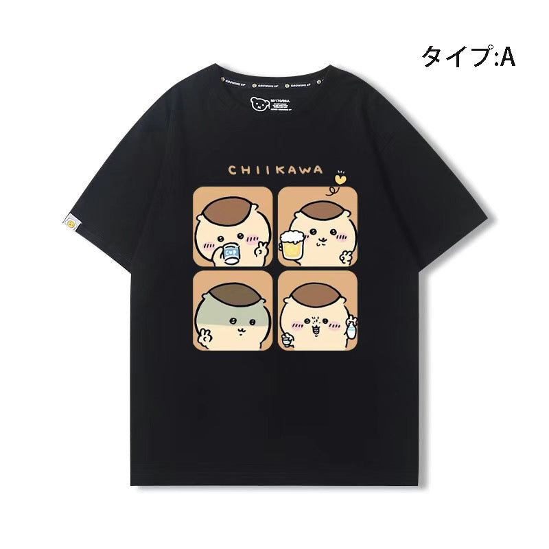 人気キャラ プリント トップス 楽しい時間  ユニセックス 半袖Ｔシャツ