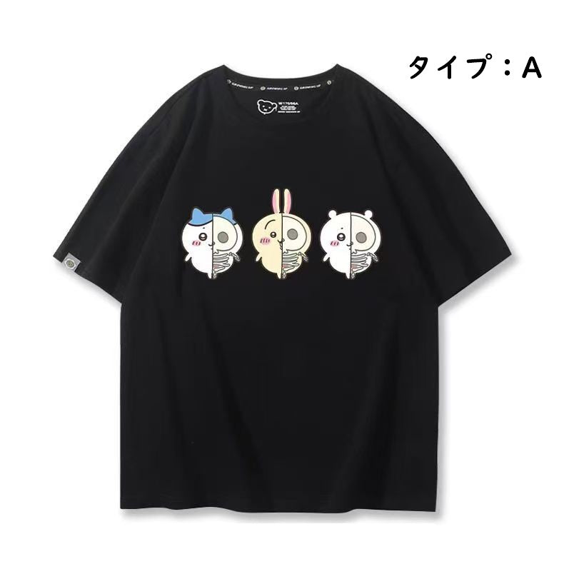 人気キャラ プリント トップス 身体構造 ユニセックス 半袖Ｔシャツ