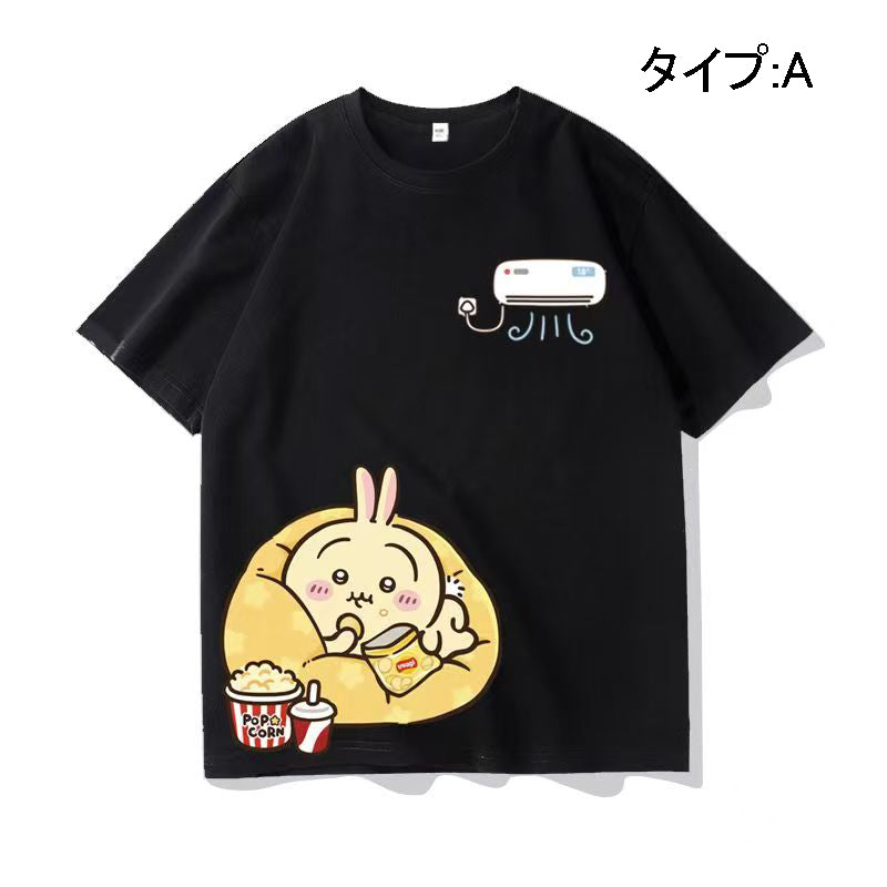 人気キャラ プリント トップス エアコン ユニセックス 半袖Ｔシャツ