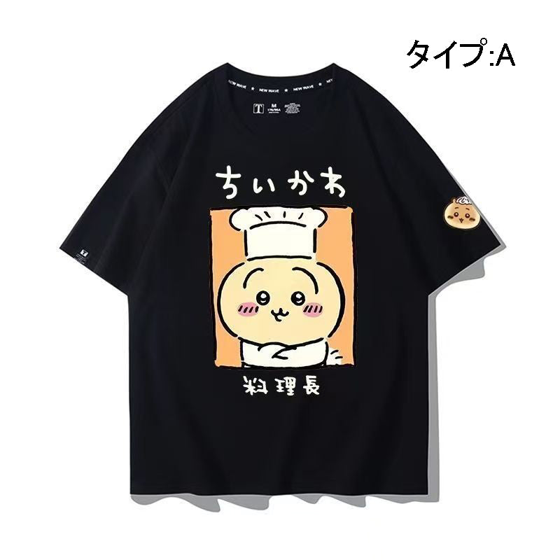 人気キャラ プリント トップス 料理人 ユニセックス 半袖Ｔシャツ
